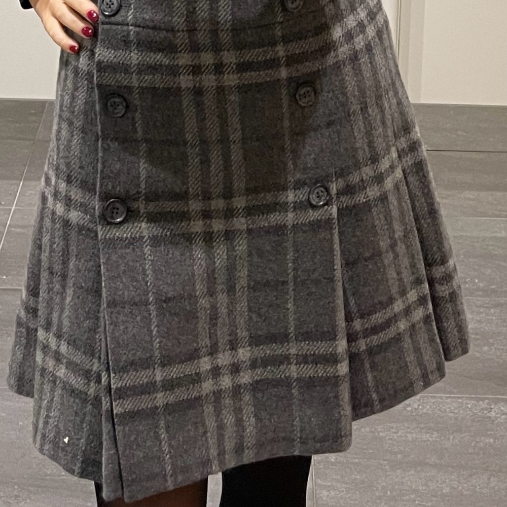 Ralph Lauren Gray Plaid A-Line Skirt